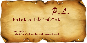 Paletta Lóránt névjegykártya