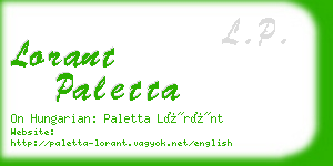 lorant paletta business card